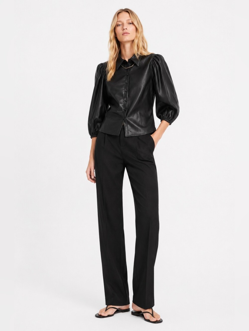 NWT Zara Size XS Black Faux Leather Jacket Shirt